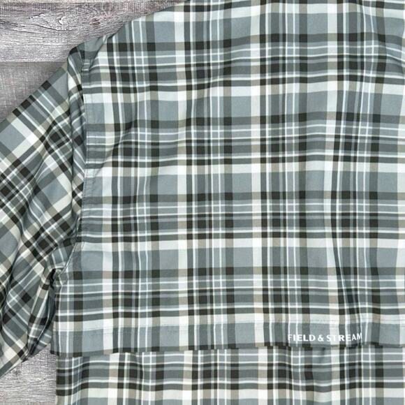 Field & Stream Short Sleeve Vented Fishing Shirt Men M Plaid Button Down Outdoor - Picture 6 of 8